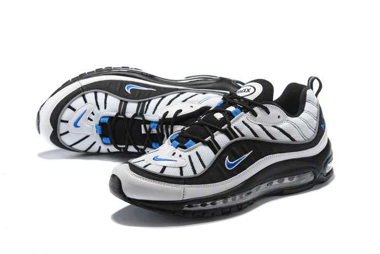 Men Supreme x NikeLab Air Max 98 White Black Blue